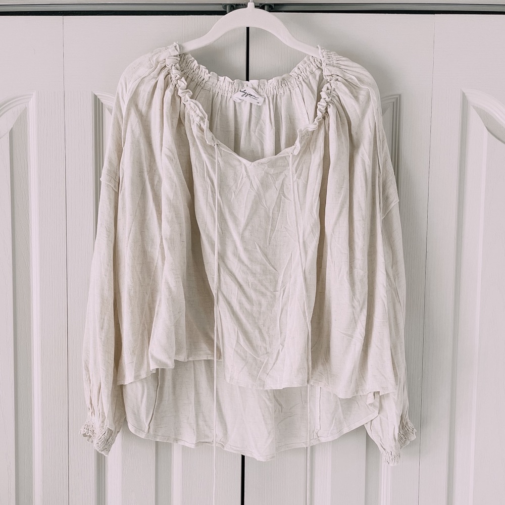 CJLA Boho Tie Front Blouse